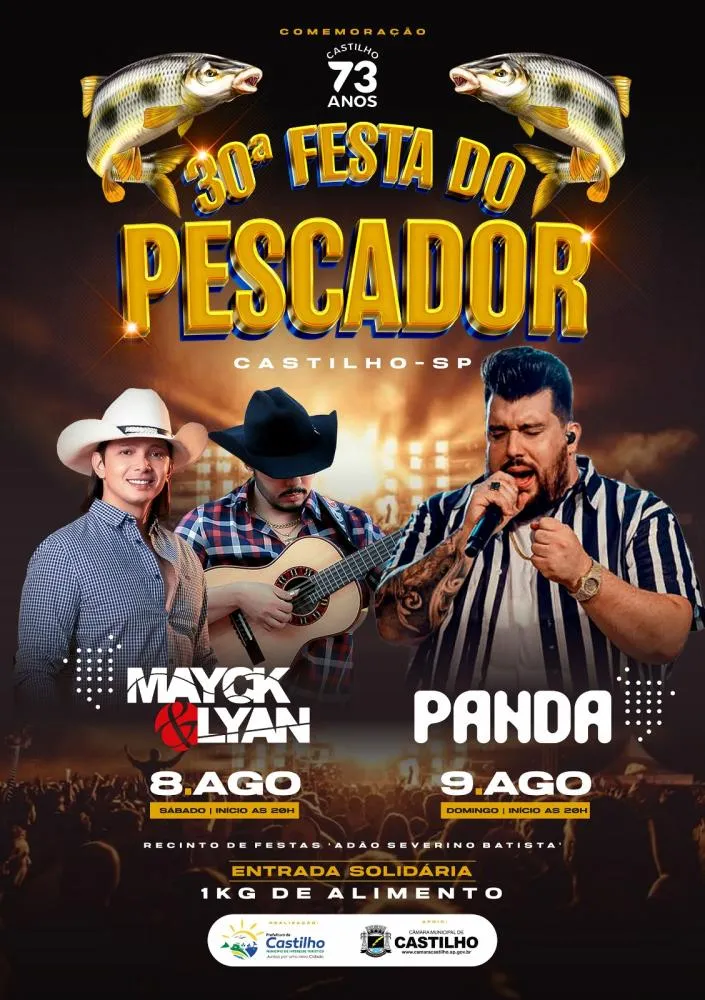 Castilho divulga programação oficial dos 73 anos com shows, cavalgada e Festa do Pescador
